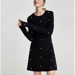 zara knit pearl dress